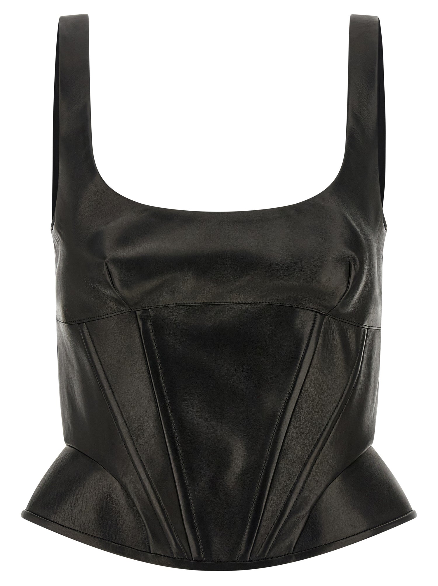 Ermanno Scervino Peplos Leather Top