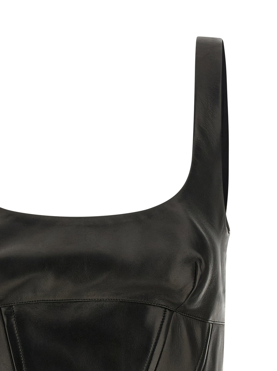 Ermanno Scervino Peplos Leather Top