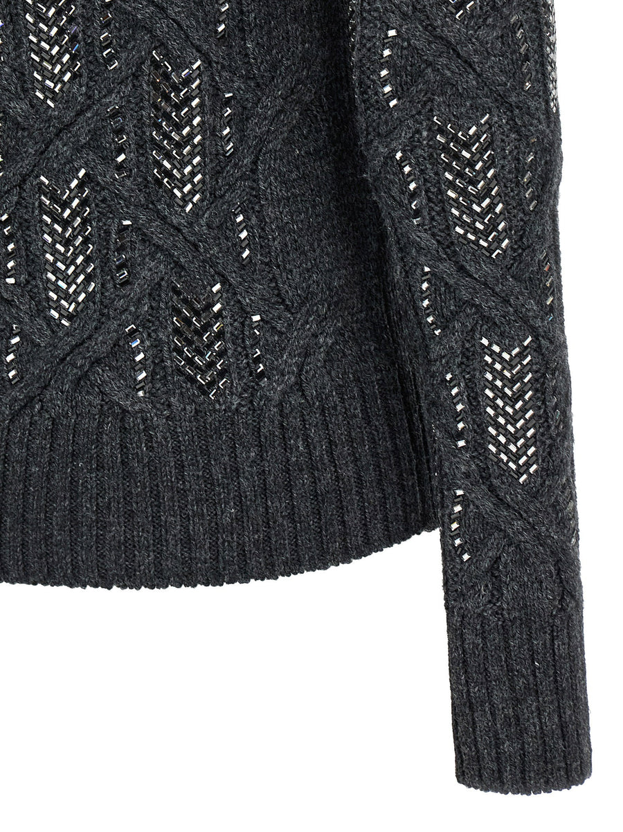 Ermanno Scervino Crystal Braid Sweater