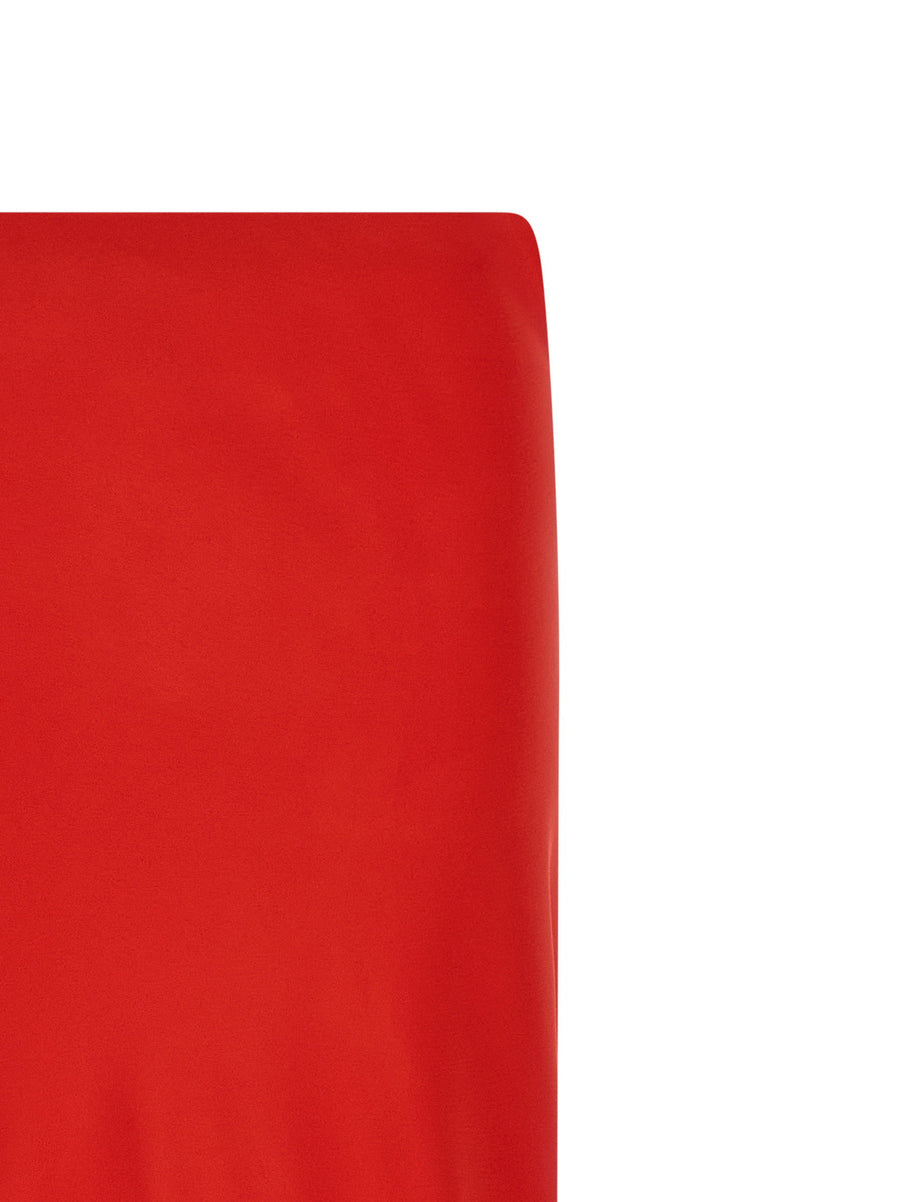Ermanno Scervino Mermaid Maxi Skirt Red Viscose Crepe with Elastic Waistband For Women Luxurious