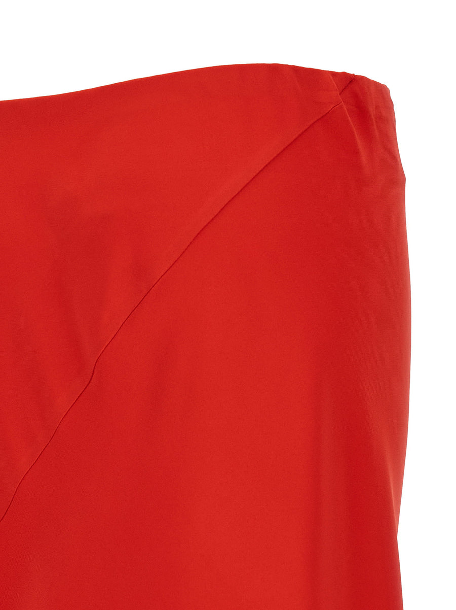 Ermanno Scervino Mermaid Maxi Skirt Red Viscose Crepe with Elastic Waistband For Women Luxurious