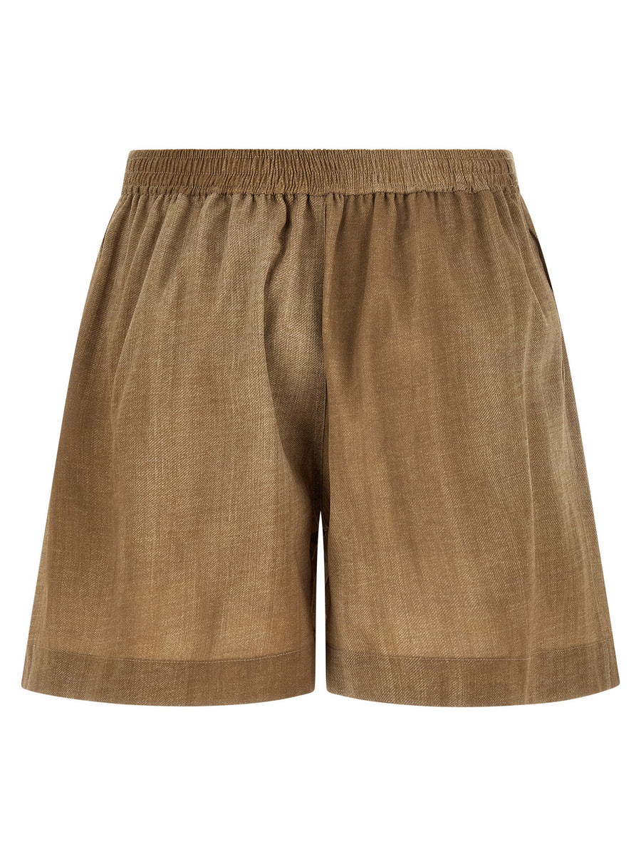 Ermanno Scervino Marocain Shorts Beige Sand Denim Print Luxury For Women
