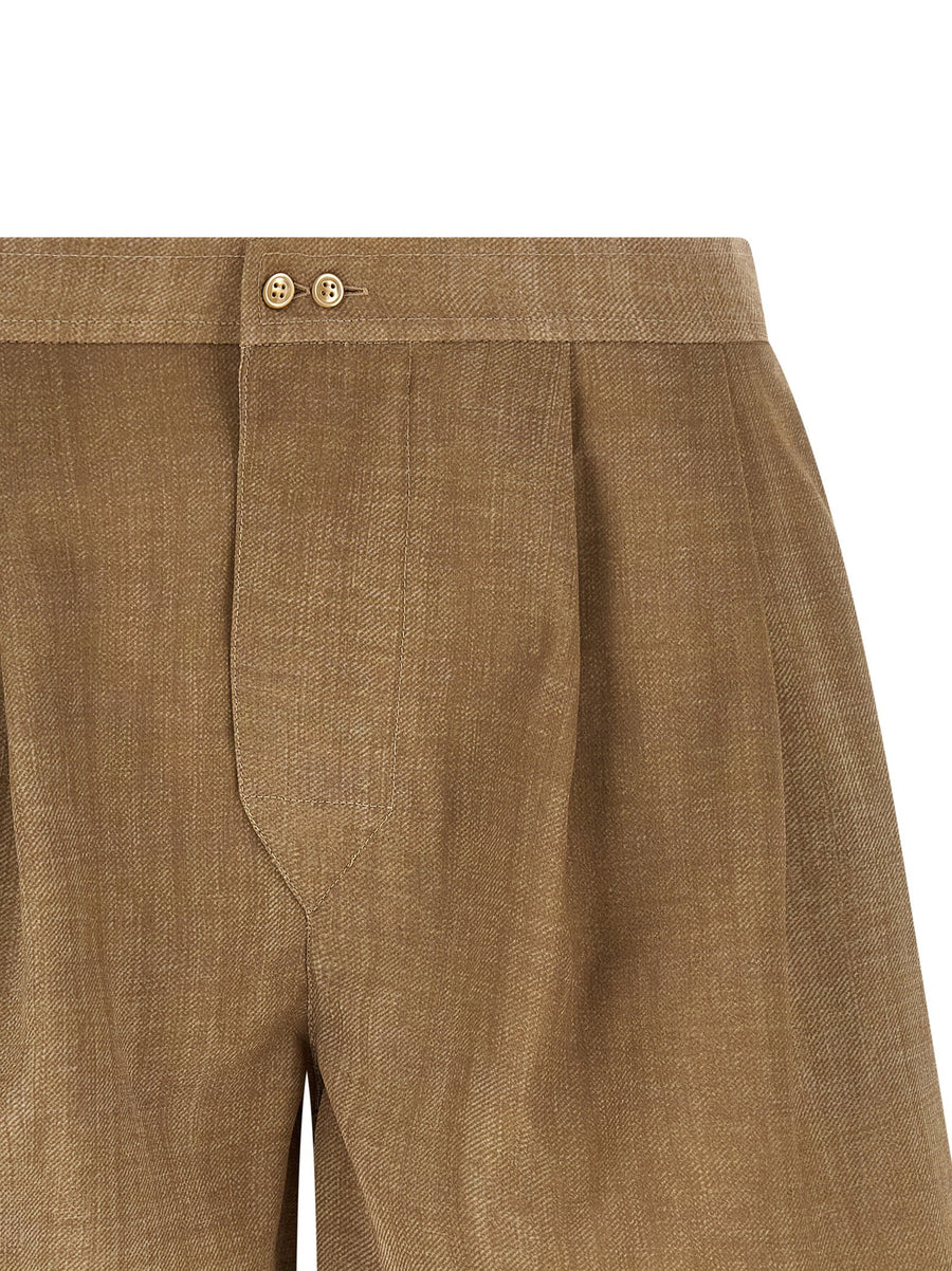 Ermanno Scervino Marocain Shorts Beige Sand Denim Print Luxury For Women