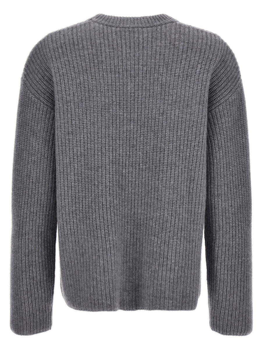 PAROSH Cashmere Sweater For Women Lightweight Gray Crewneck 100 Percent Cashmere Luxury