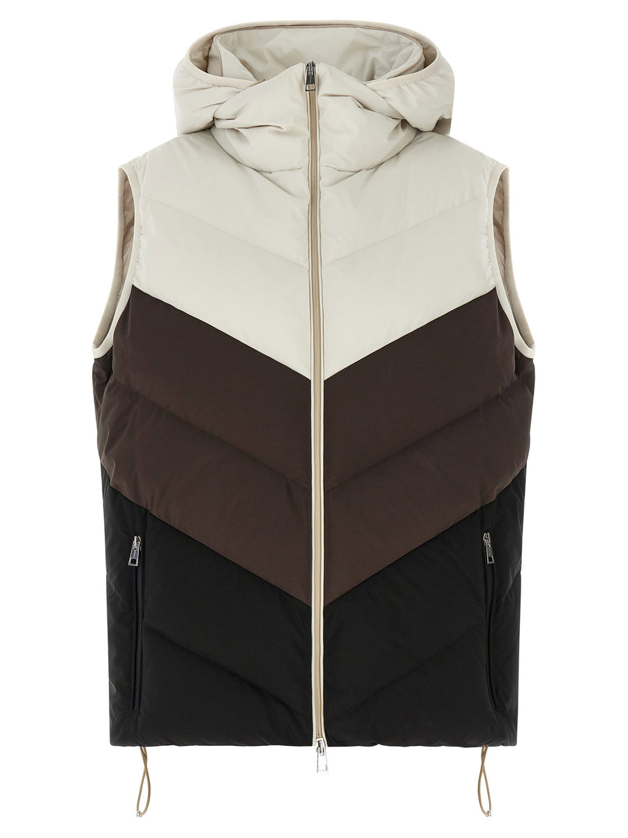 Kiton Chevron Stitching Padded Vest