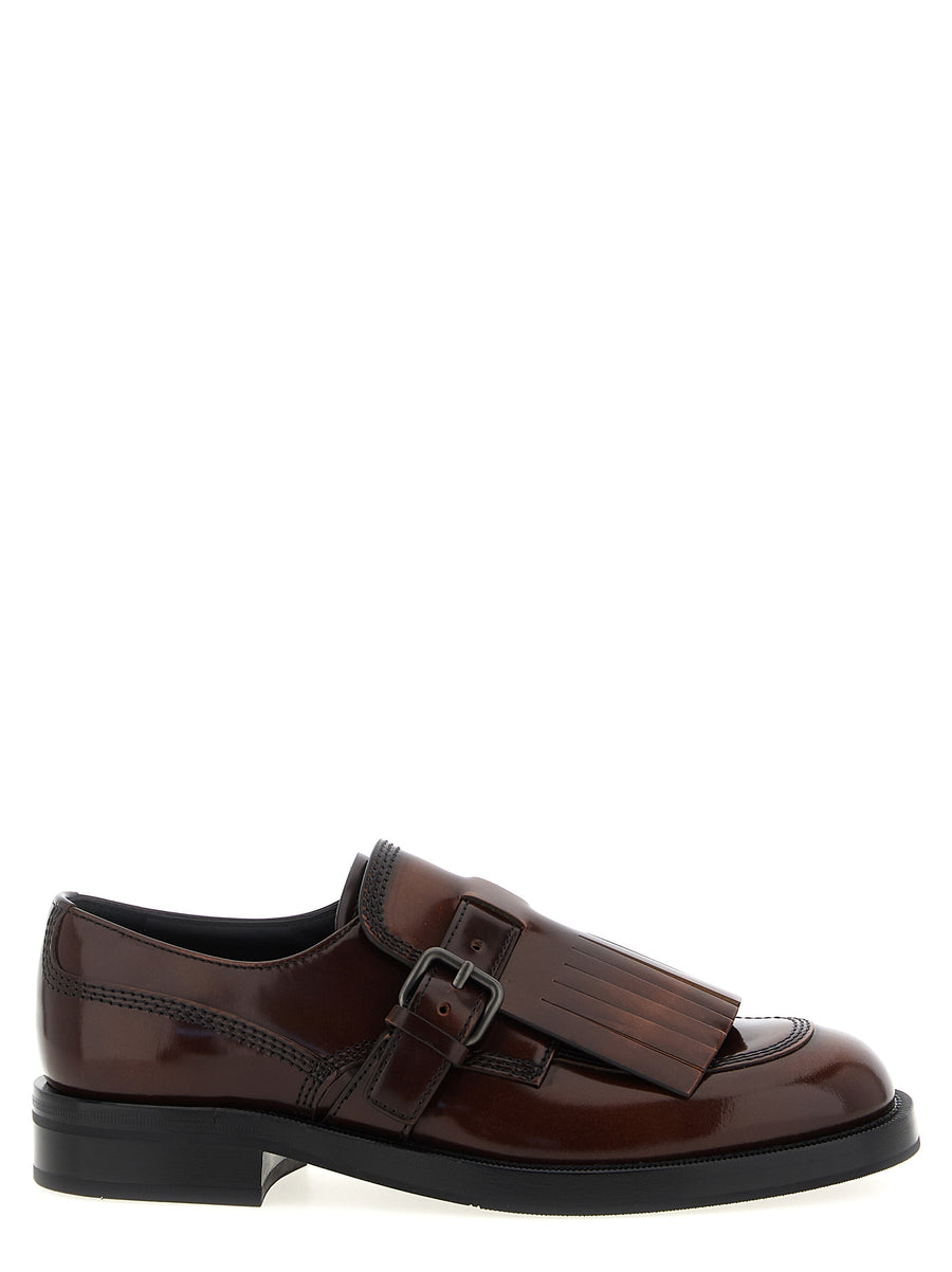 Church's Piper Lace Up Shoes For Women Premium Calfskin With Buckle Strap Fringe And Rubber Sole