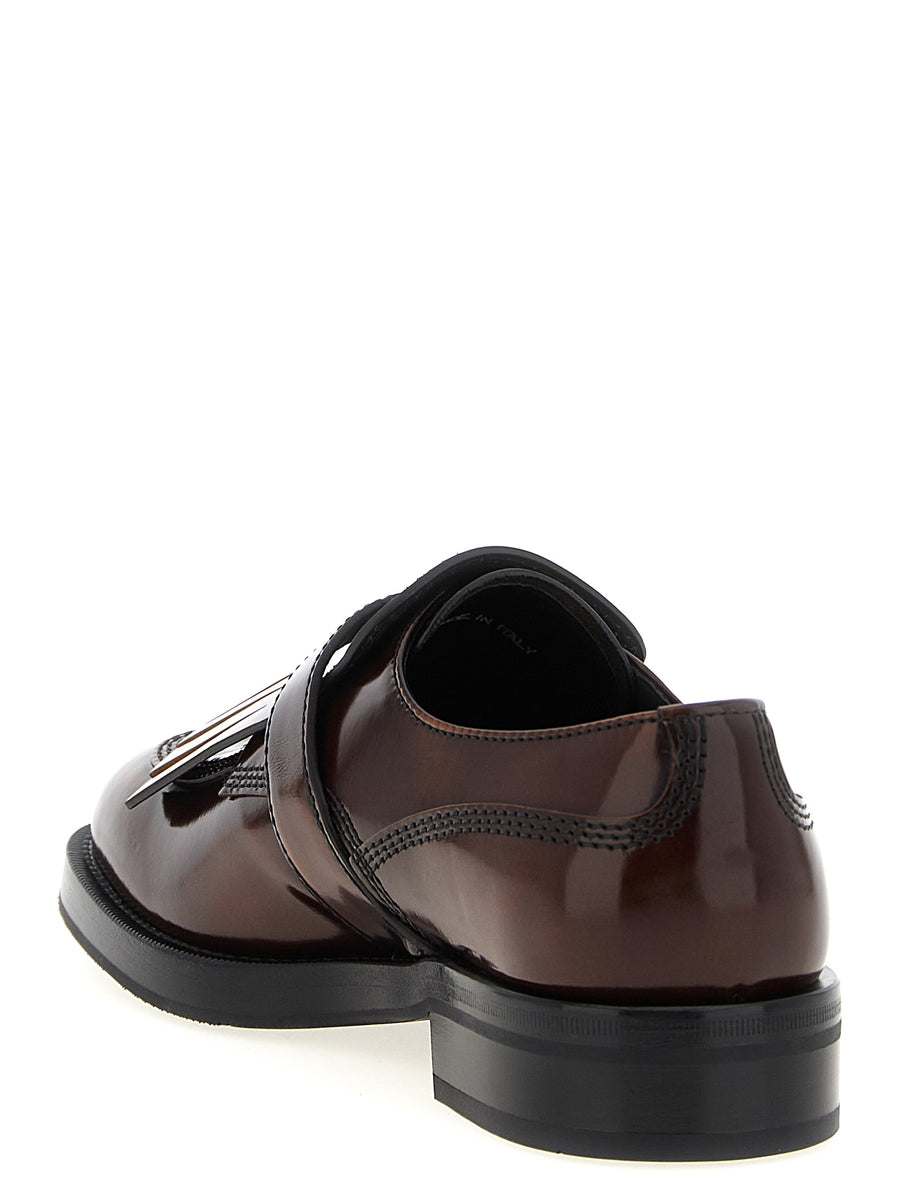 Church's Piper Lace Up Shoes For Women Premium Calfskin With Buckle Strap Fringe And Rubber Sole