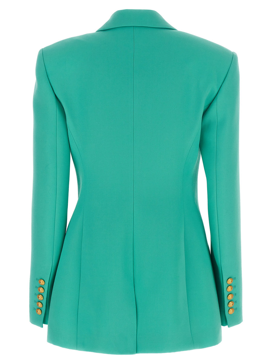 Balmain Logo Button Double-breasted Blazer