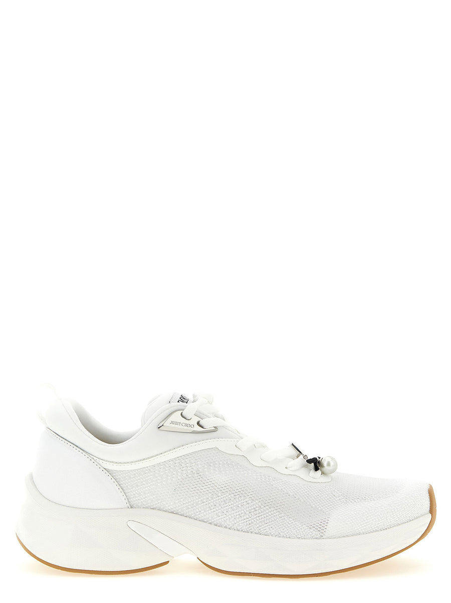 Jimmy Choo Diamond Run Sneakers White Luxury Knit Nappa For Women Polished Comfort
