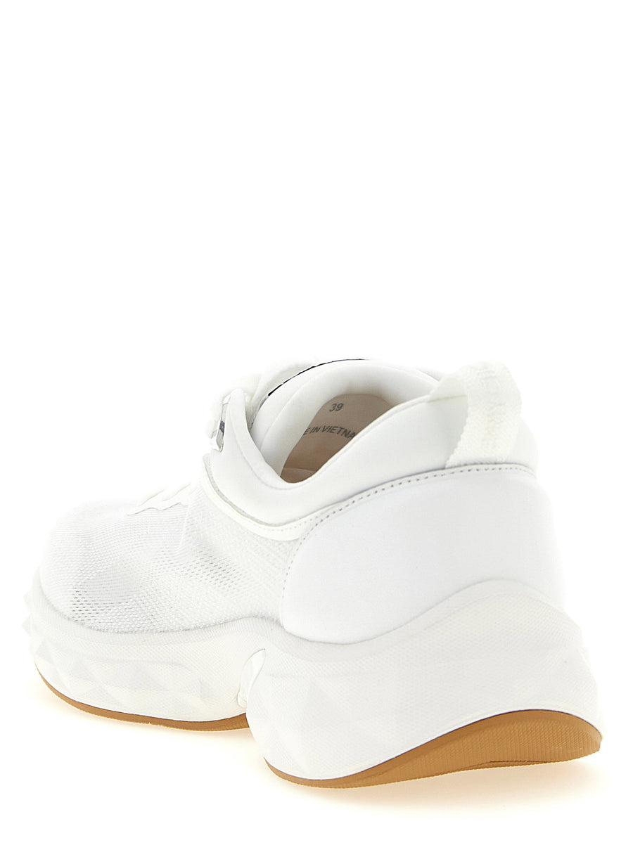 Jimmy Choo Diamond Run Sneakers White Luxury Knit Nappa For Women Polished Comfort