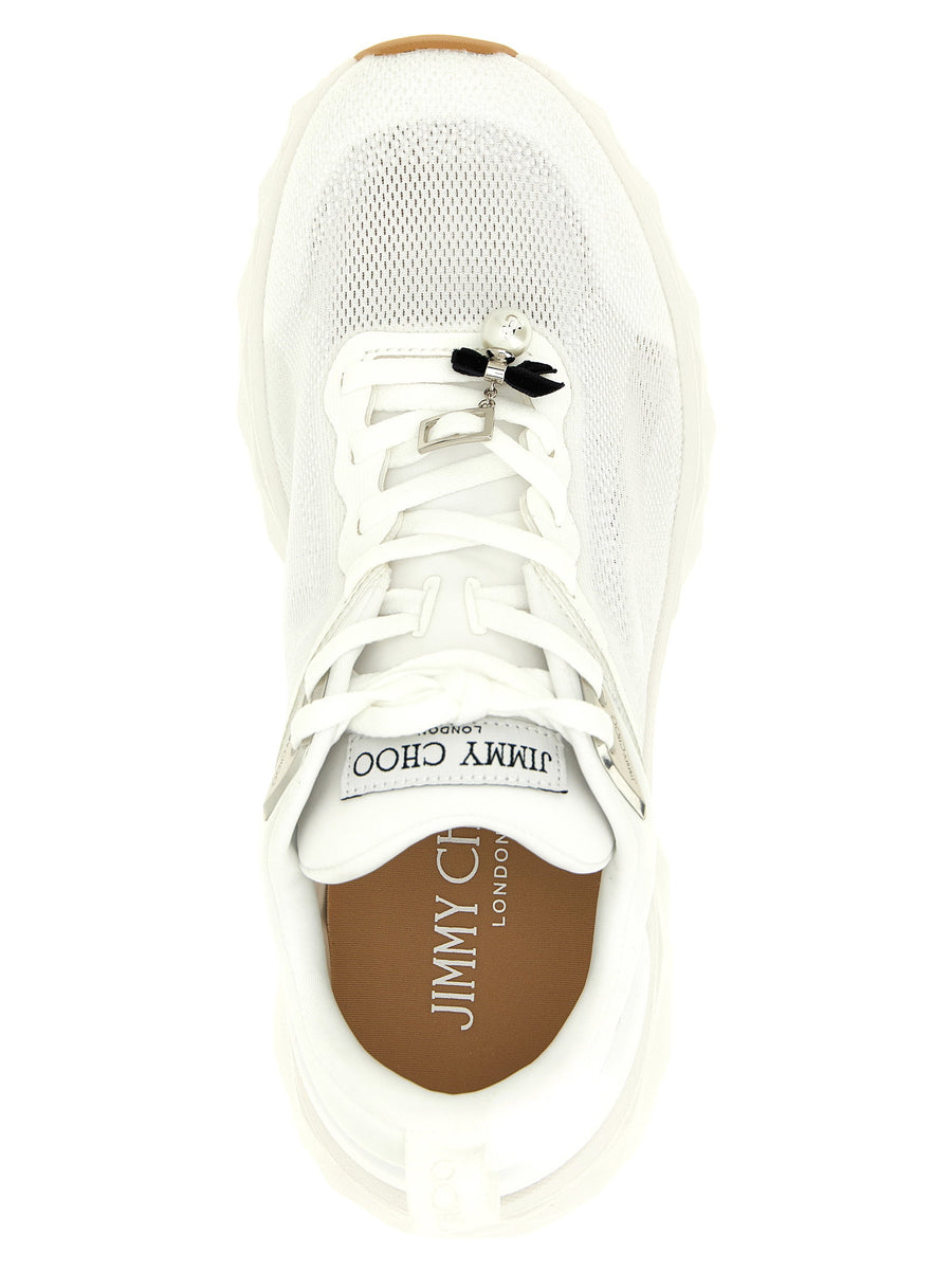 Jimmy Choo Diamond Run Sneakers White Luxury Knit Nappa For Women Polished Comfort