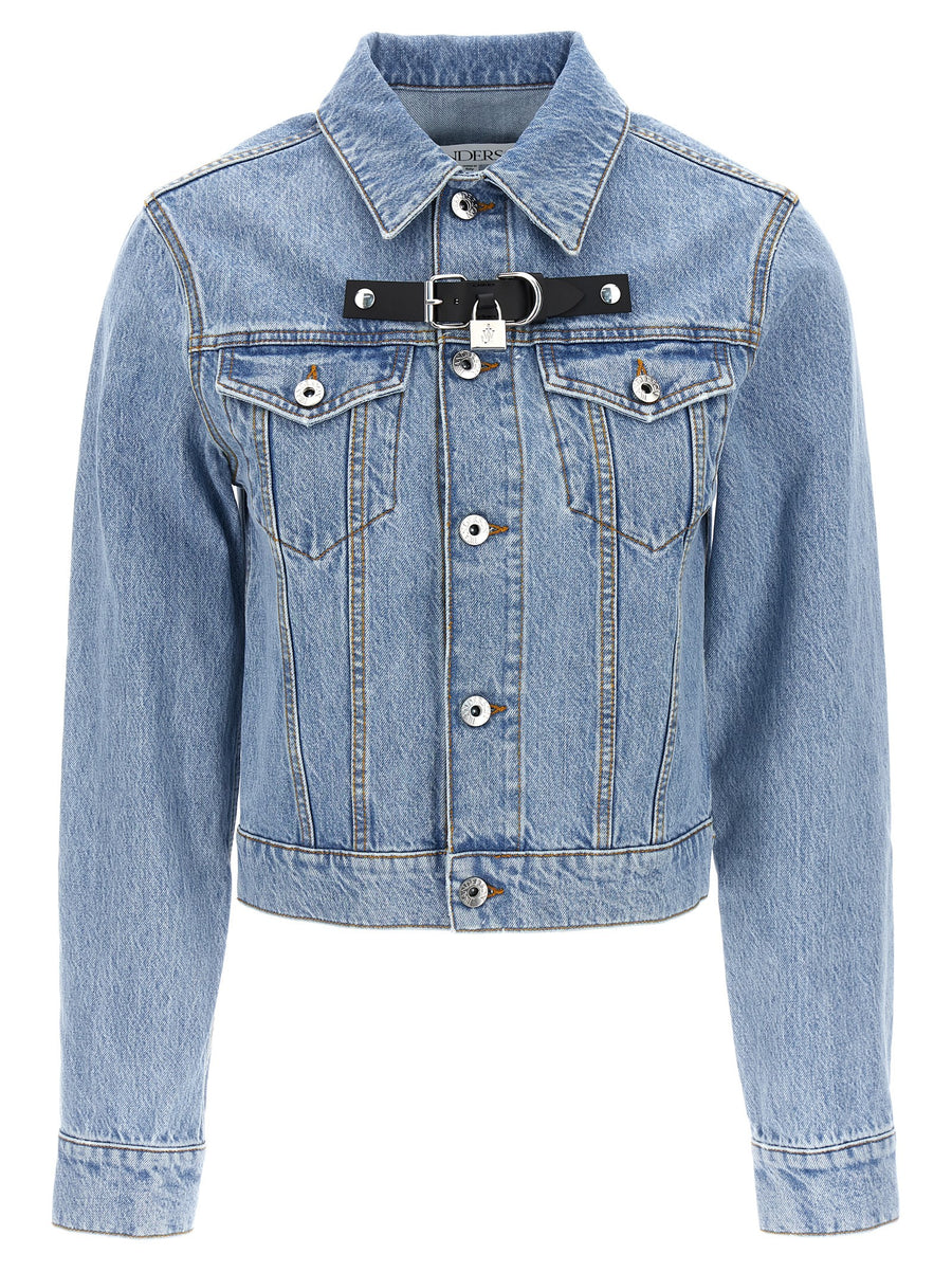 J.W. Anderson Padlock Trucker Jacket For Women With Leather Strap Detail And Premium Hardware