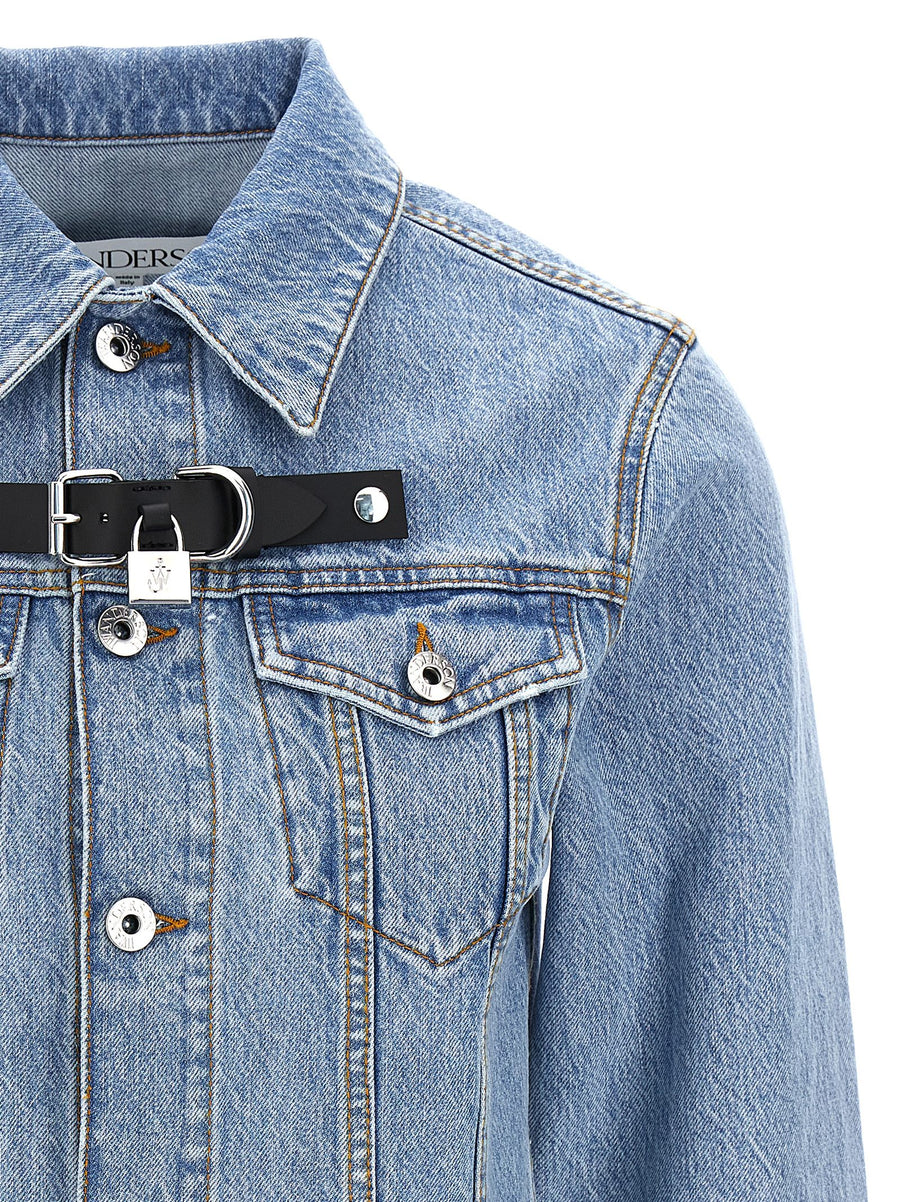 J.W. Anderson Padlock Trucker Jacket For Women With Leather Strap Detail And Premium Hardware