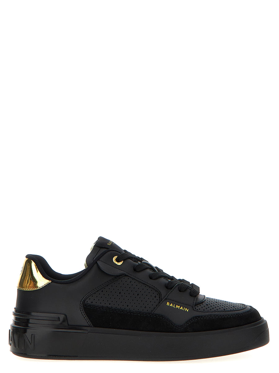 Balmain B Court Flip Sneakers For EU Women Premium Calfskin Leather With Logo Print