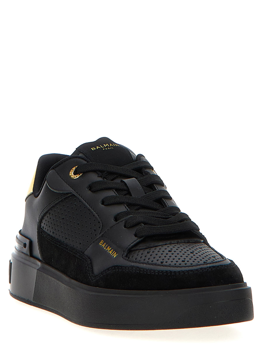 Balmain B Court Flip Sneakers For EU Women Premium Calfskin Leather With Logo Print