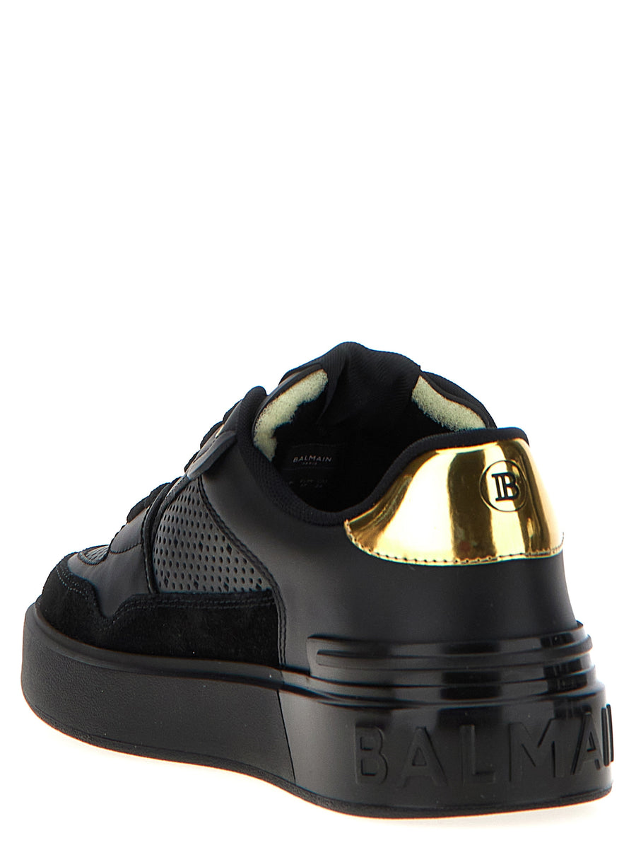 Balmain B Court Flip Sneakers For EU Women Premium Calfskin Leather With Logo Print