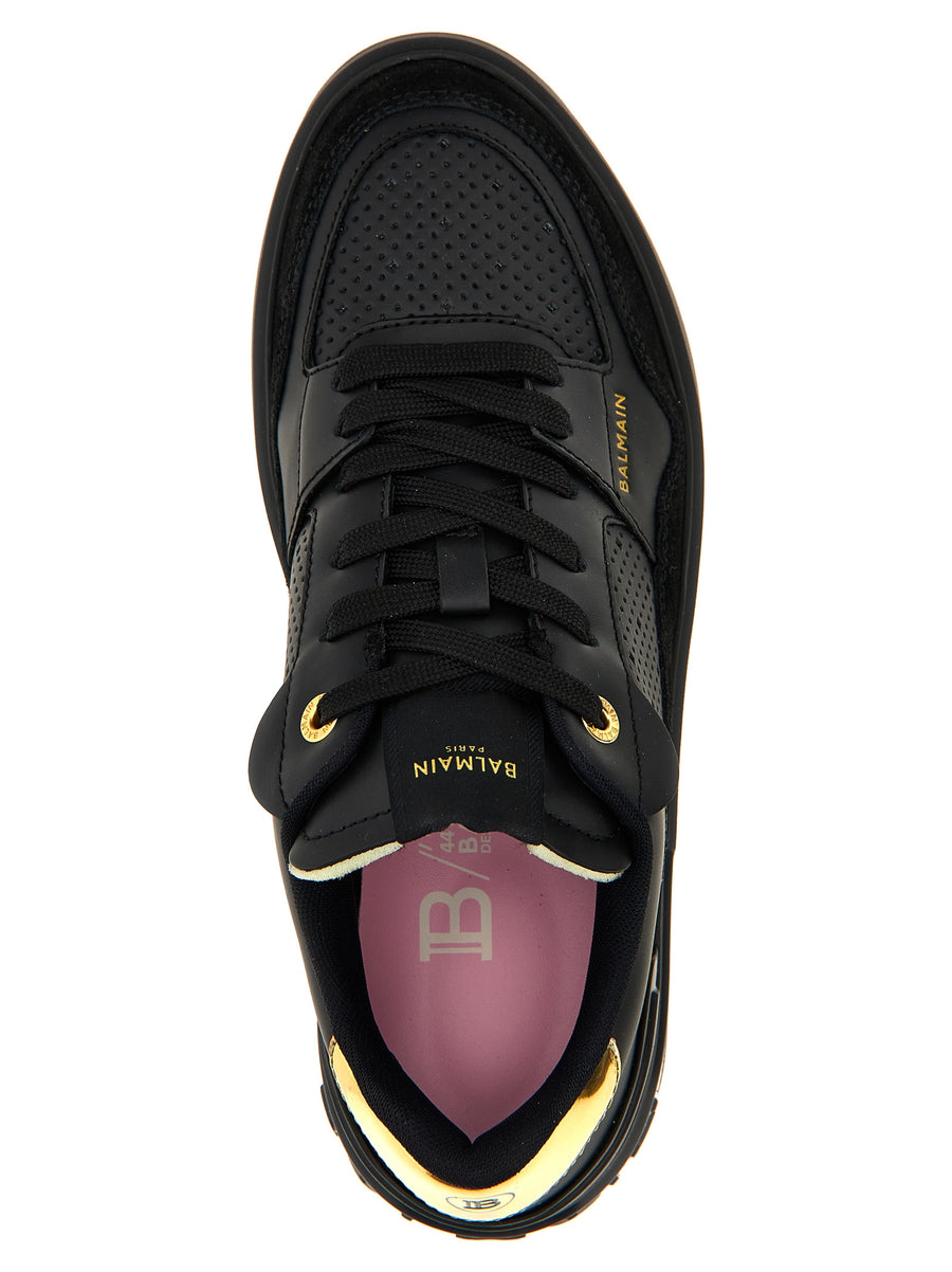 Balmain B Court Flip Sneakers For EU Women Premium Calfskin Leather With Logo Print