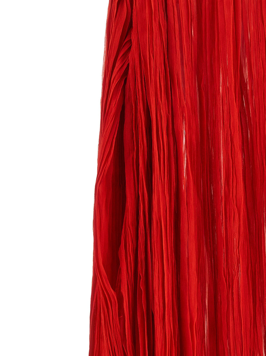 Silk Cape Dress Wrinkled Silk Pleats Red By Federica Bonifaci For Women One Size Dramatic Draped Cape