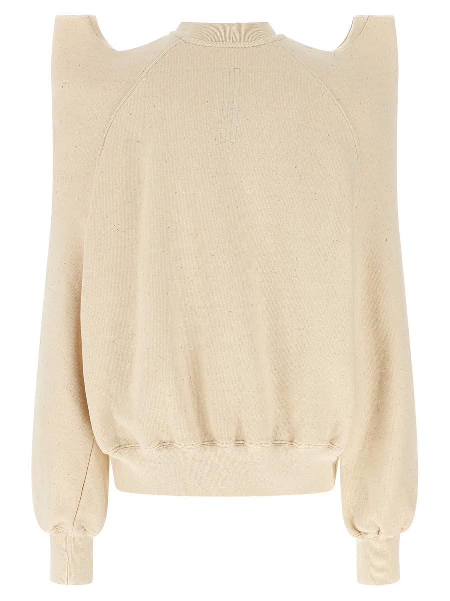 Drkshdw Tecsweat Sweatshirt For Women Exaggerated Shoulder Garment Dyed Cotton Jersey Beige