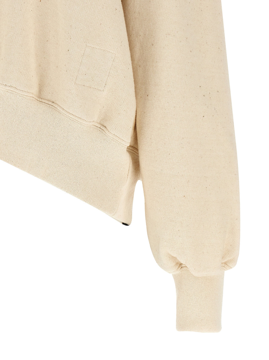 Drkshdw Tecsweat Sweatshirt For Women Exaggerated Shoulder Garment Dyed Cotton Jersey Beige