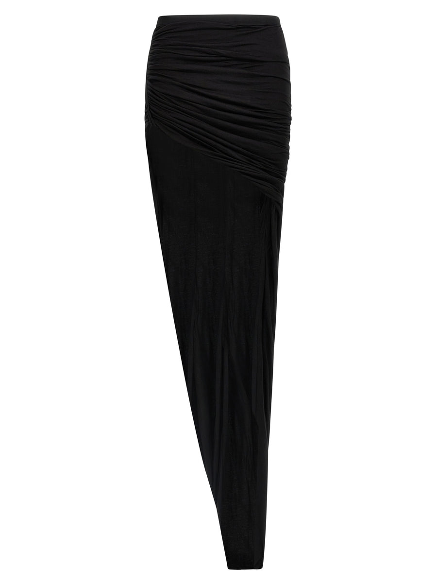 Drkshdw Soft Edfu Skirt Luxury 100 Percent Cotton Double Layer With Front Drapes And Long Train For Women