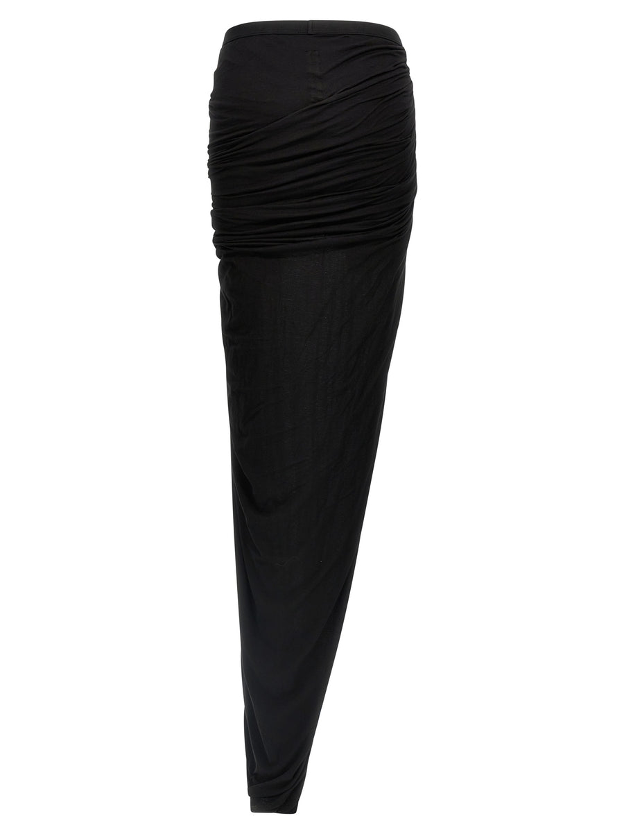 Drkshdw Soft Edfu Skirt Luxury 100 Percent Cotton Double Layer With Front Drapes And Long Train For Women