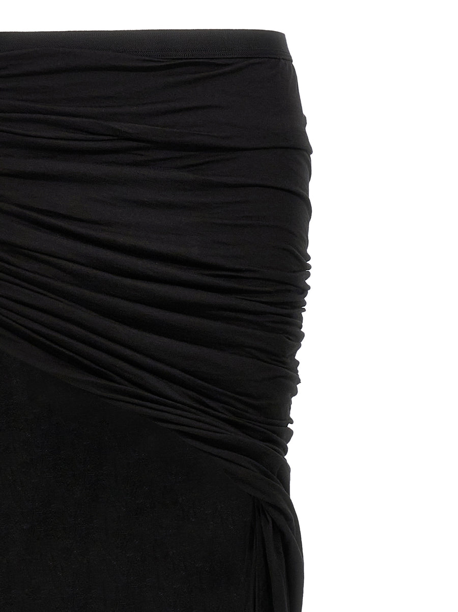 Drkshdw Soft Edfu Skirt Luxury 100 Percent Cotton Double Layer With Front Drapes And Long Train For Women