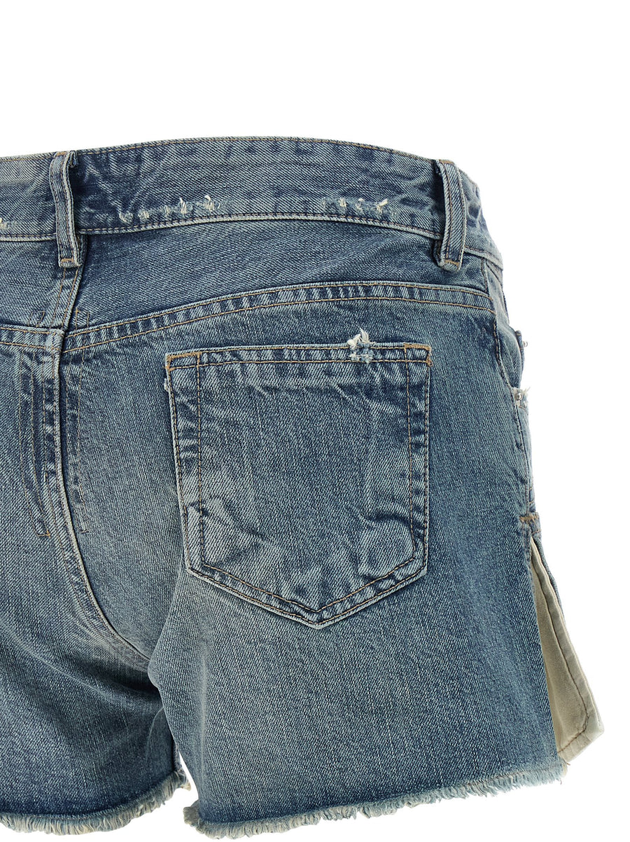 Drkshdw Lana Cut Offs Shorts Blue Stonewashed Denim 100 Percent Cotton Raw Hem