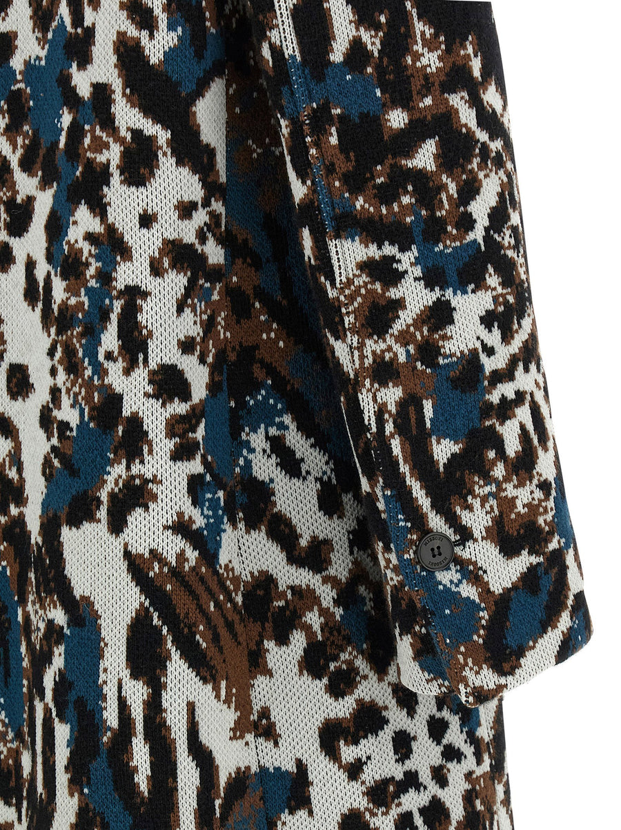 Missoni Animalier Coat Multicolor Wool Jacquard Women Tailored Luxury Outerwear Statement
