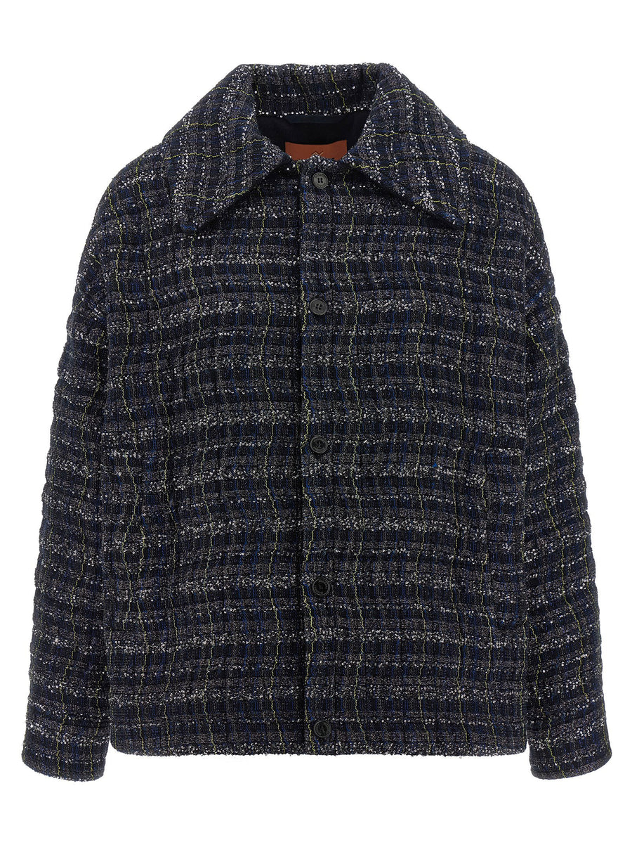 Missoni Caperdoni Frame Overshirt Women Luxe Viscose Blend With Check Wave Pattern