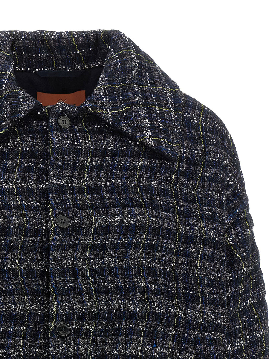 Missoni Caperdoni Frame Overshirt Women Luxe Viscose Blend With Check Wave Pattern