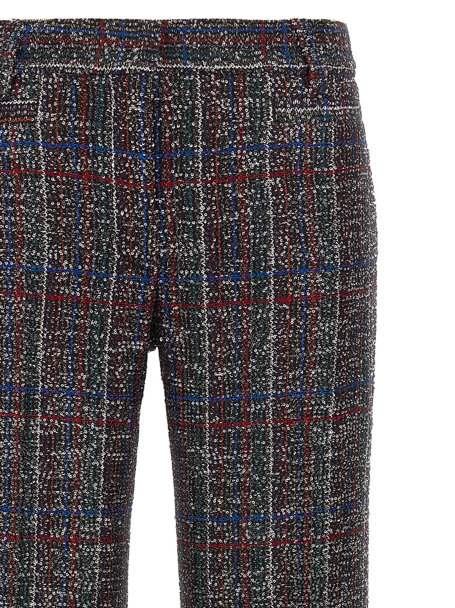 Missoni Sequin Tartan Pants for Women with Luxe Sparkle and Polished Versatility in Multicolor Sequins