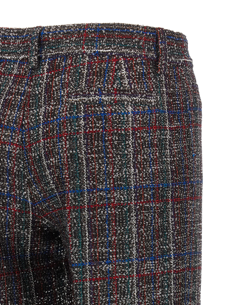 Missoni Sequin Tartan Pants for Women with Luxe Sparkle and Polished Versatility in Multicolor Sequins
