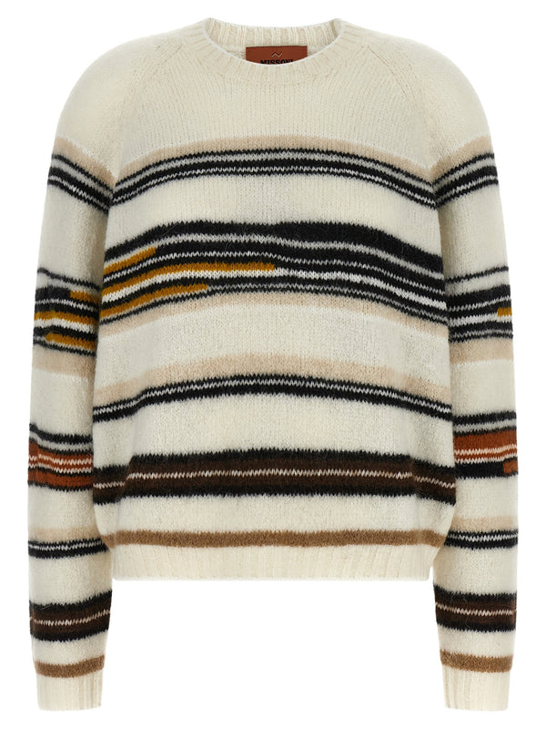 Missoni Stripes Intarsia Sweater for Women Premium Wool Blend Luxury Knit For Fall Winter Wardrobe