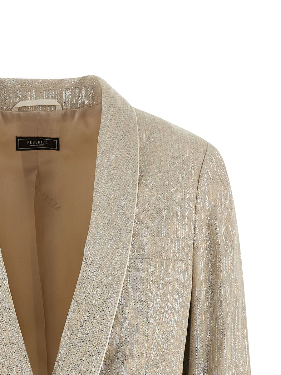 Peserico Lamé Thread Blazer for Women Breathable Luxury Officewear with Subtle Shine
