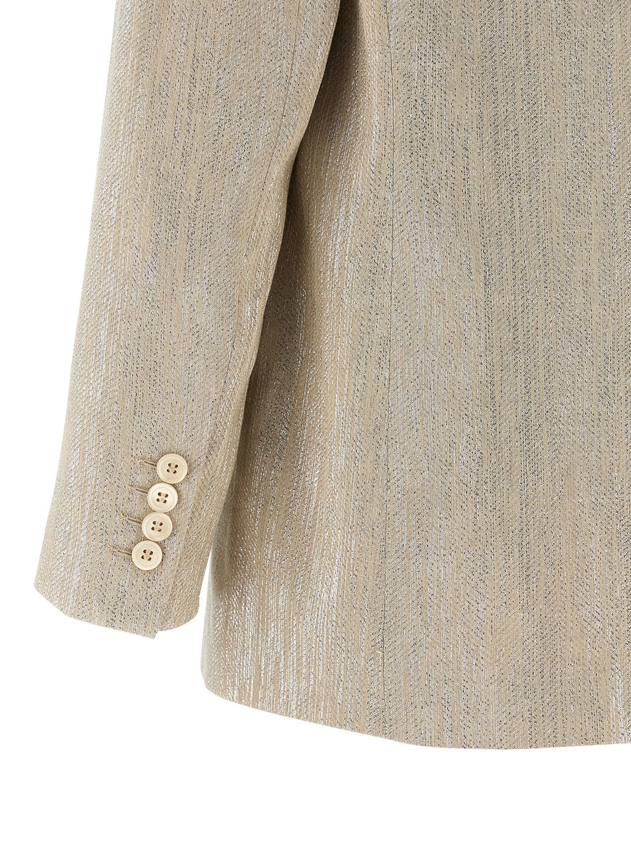 Peserico Lamé Thread Blazer for Women Breathable Luxury Officewear with Subtle Shine