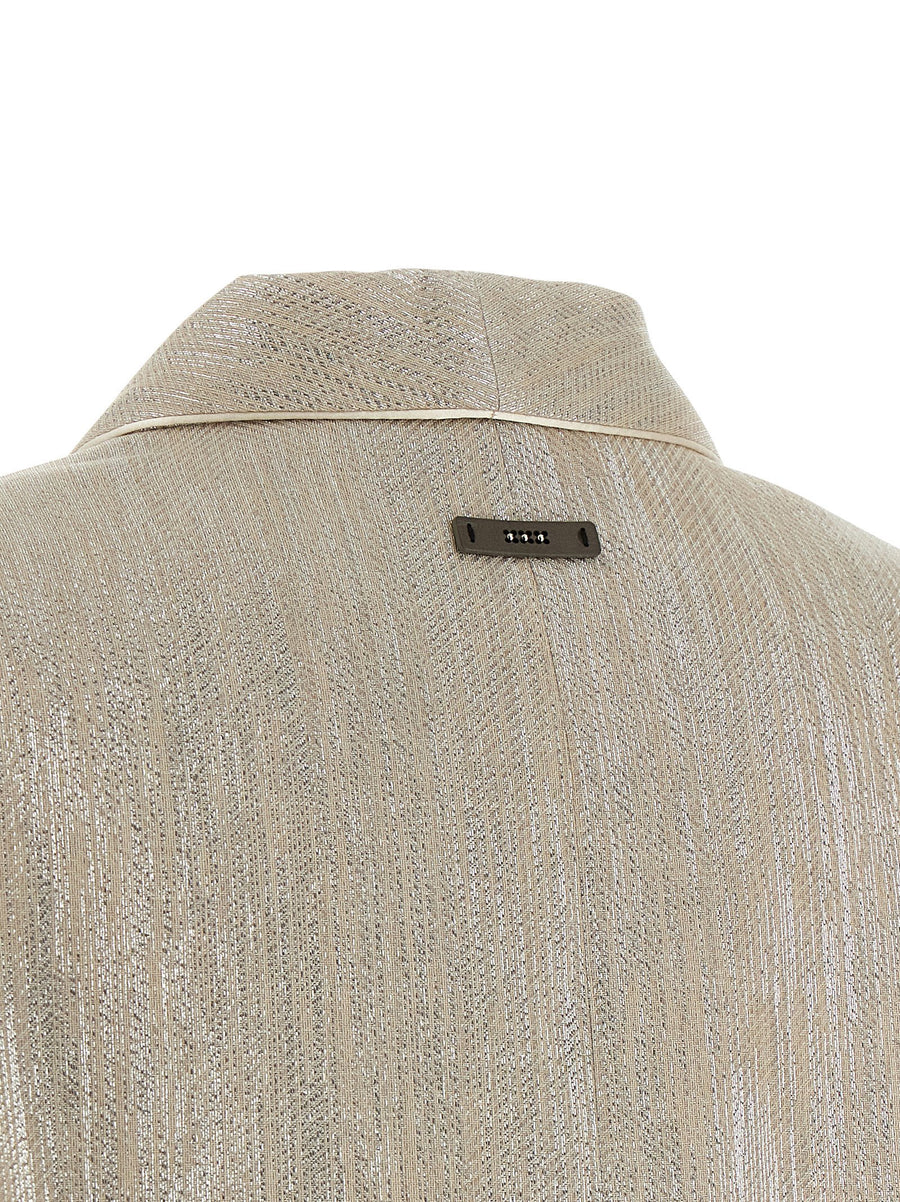 Peserico Lamé Thread Blazer for Women Breathable Luxury Officewear with Subtle Shine