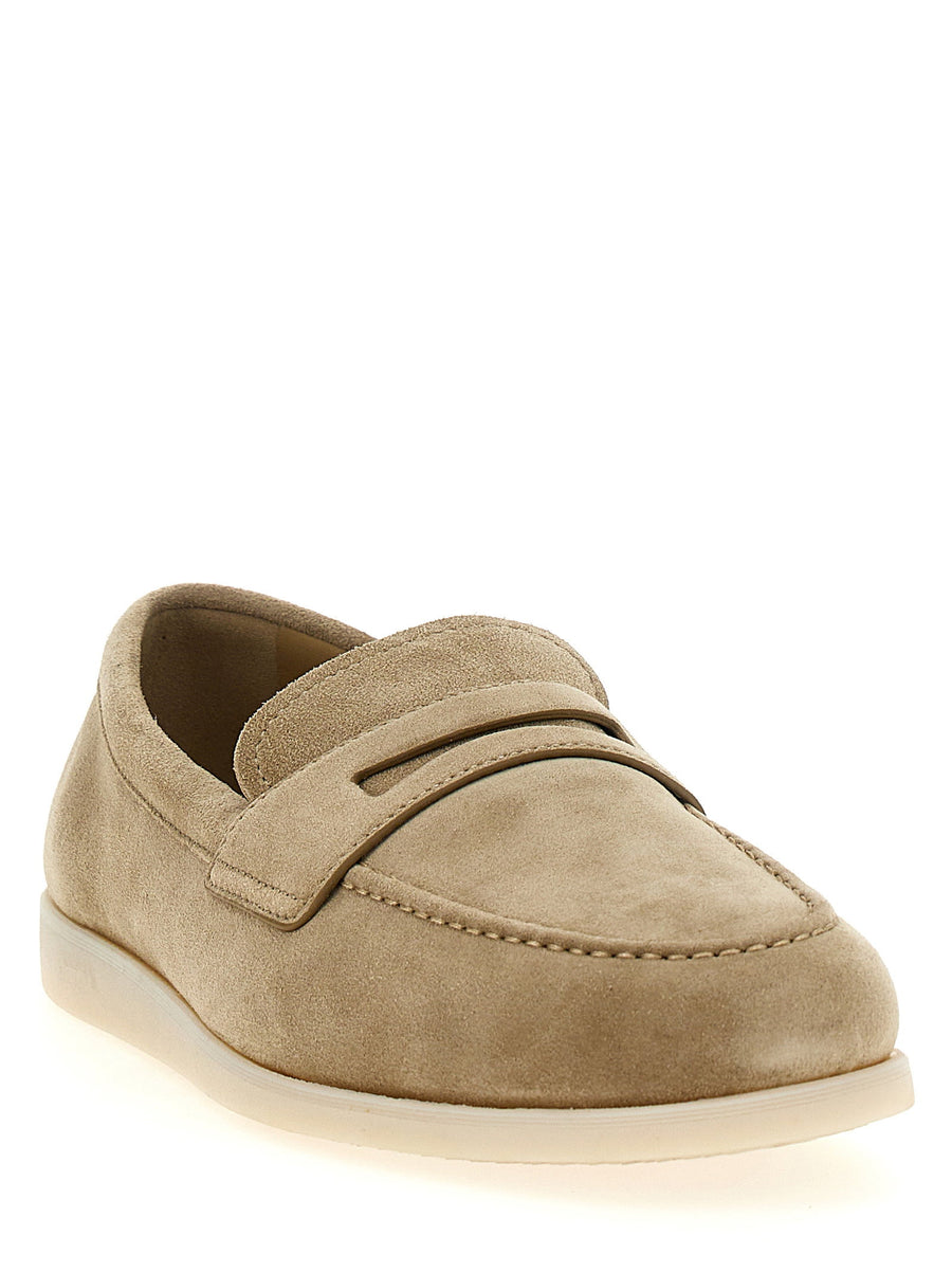 Churchs Portsmouth Beige Suede Moccasins 100 Percent Bos Taurus Leather Unisex