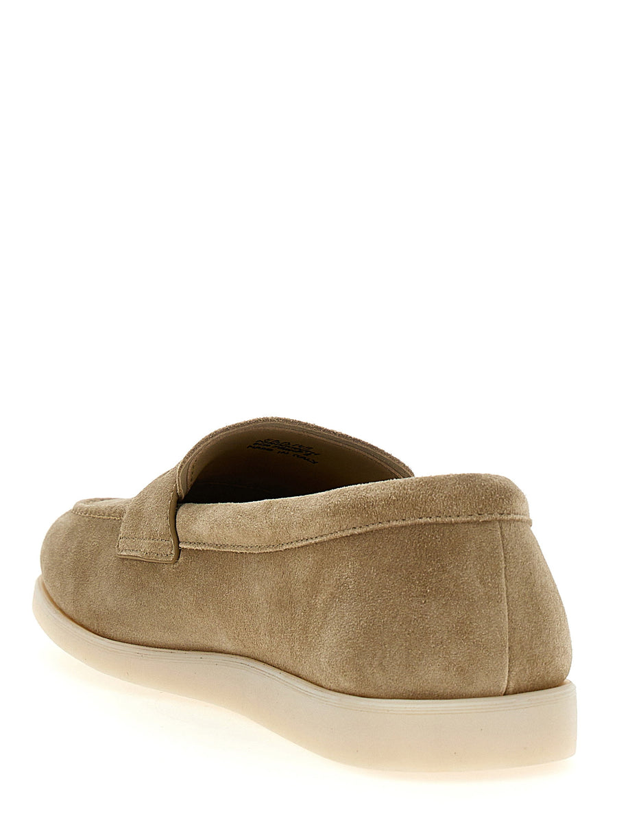 Churchs Portsmouth Beige Suede Moccasins 100 Percent Bos Taurus Leather Unisex