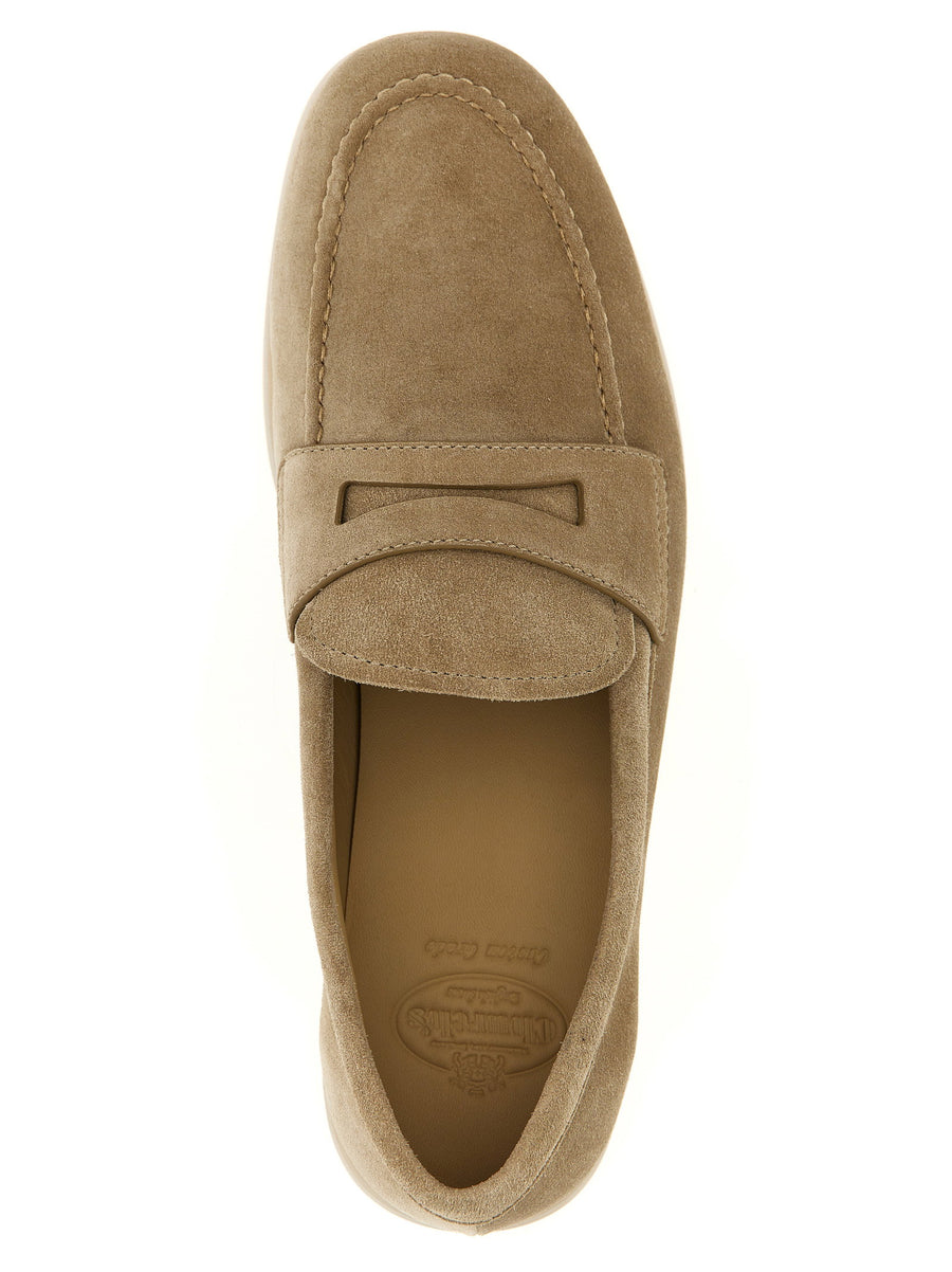Churchs Portsmouth Beige Suede Moccasins 100 Percent Bos Taurus Leather Unisex