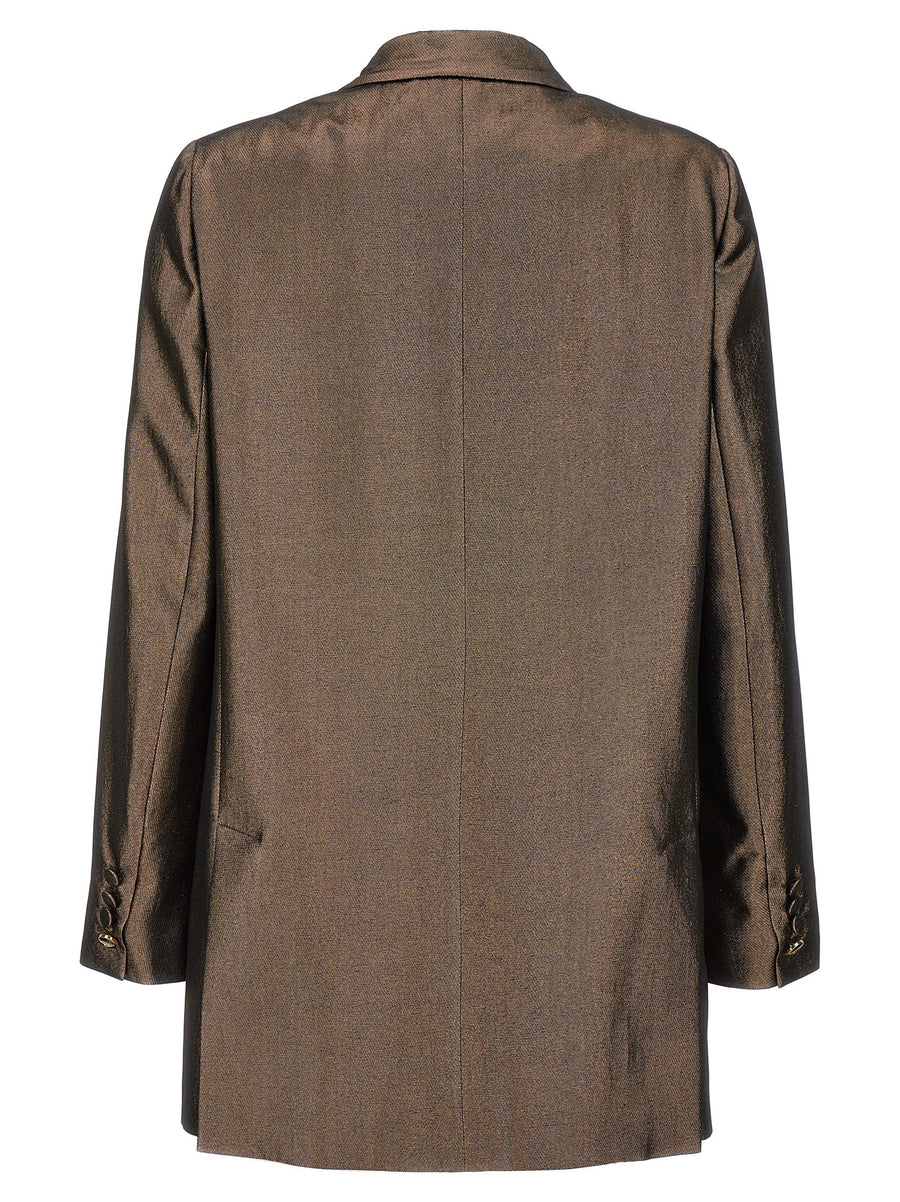 Max Mara Edro Blazer For Women Luxurious Silk Charmeuse Lame Jacket With Metallic Shine