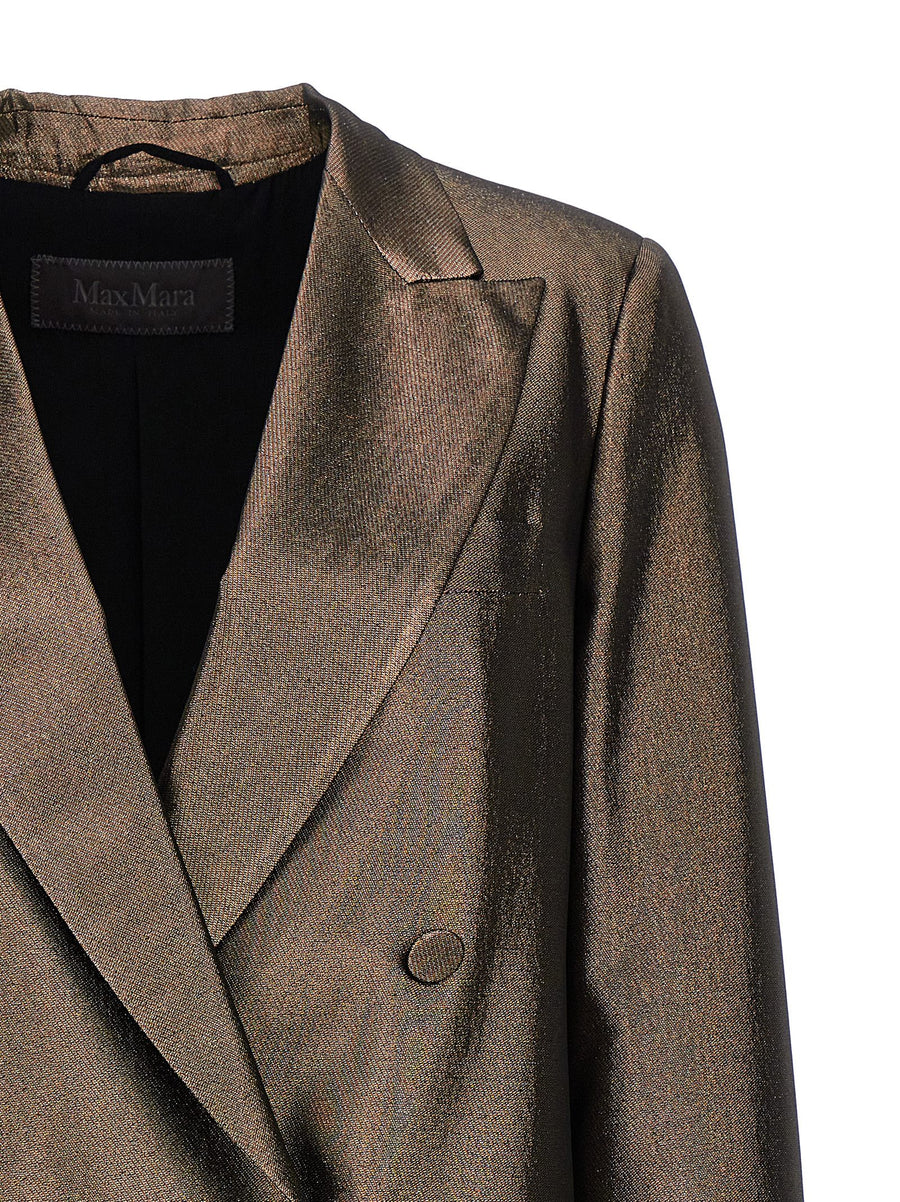 Max Mara Edro Blazer For Women Luxurious Silk Charmeuse Lame Jacket With Metallic Shine
