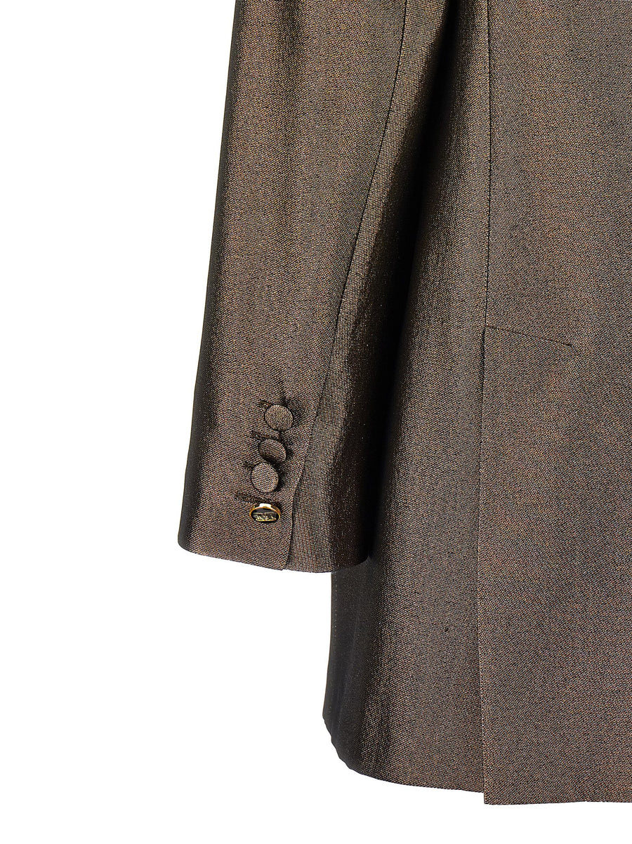 Max Mara Edro Blazer For Women Luxurious Silk Charmeuse Lame Jacket With Metallic Shine
