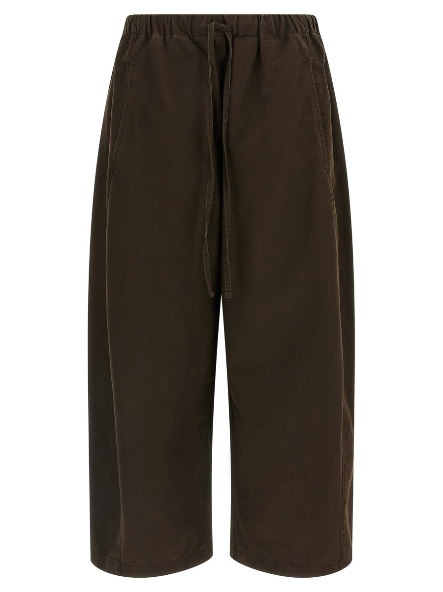 Entire Studios Loft Pants for Women 100 Percent Cotton Drawstring Waist Loose Barrel Leg Pockets Everyday Comfort