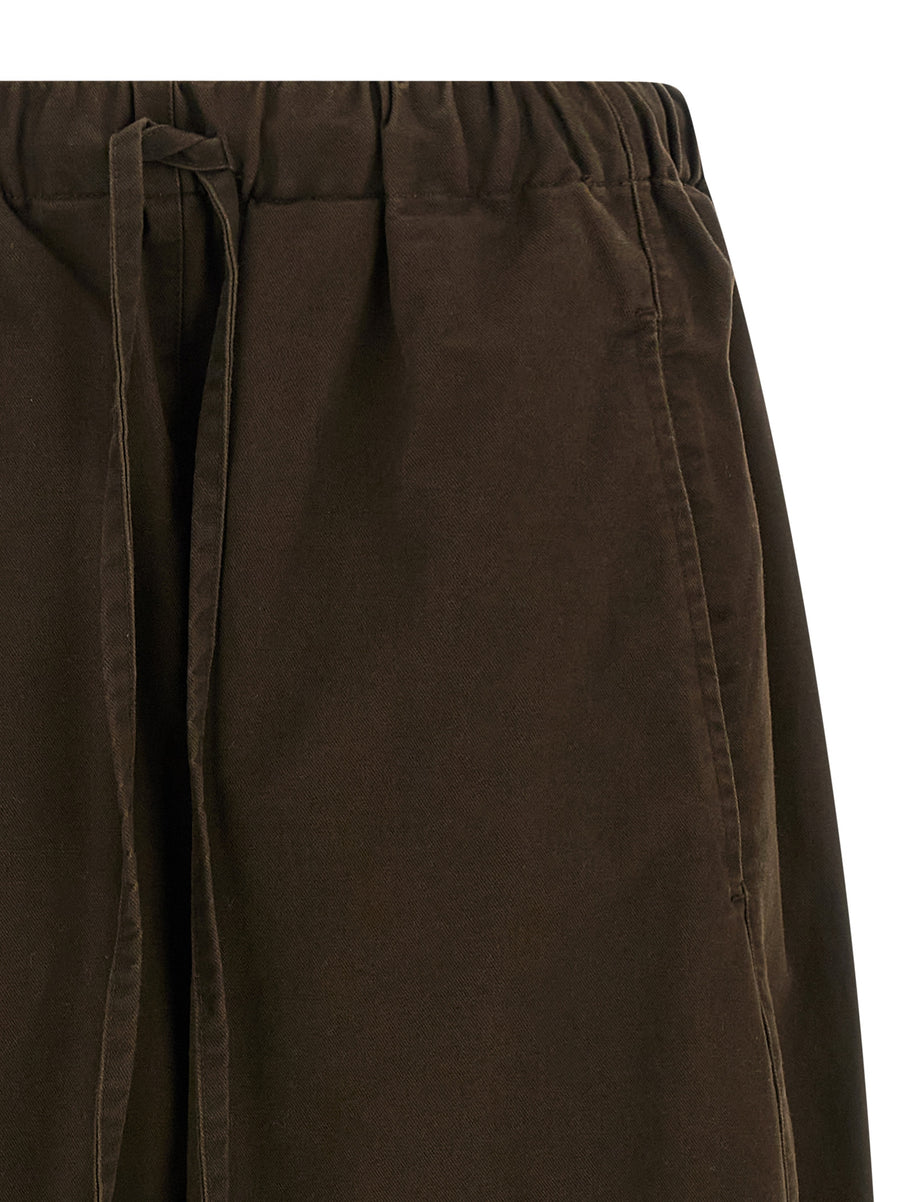 Entire Studios Loft Pants for Women 100 Percent Cotton Drawstring Waist Loose Barrel Leg Pockets Everyday Comfort