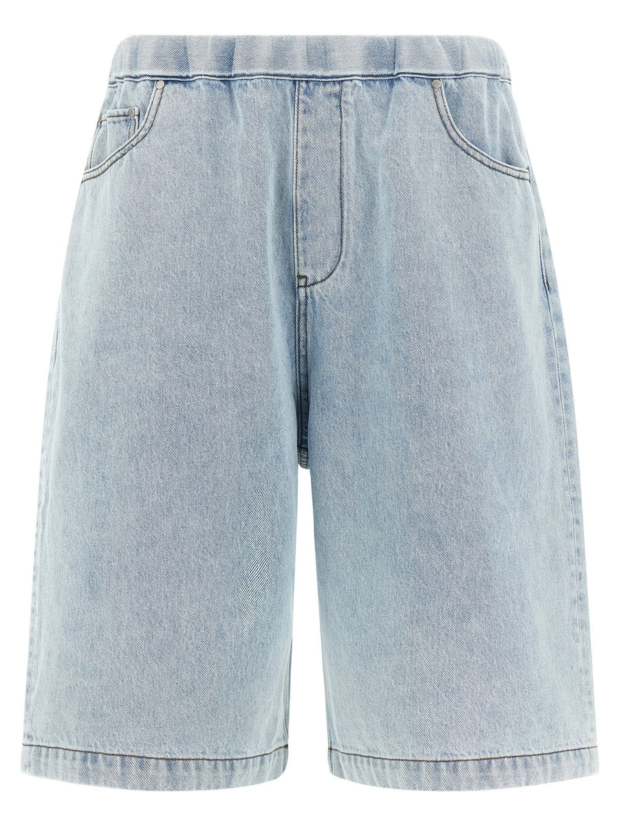Denim Bermuda Shorts For Men Entire Studios Light Blue 100 Percent Cotton Drawstring Waist Versatile Everyday
