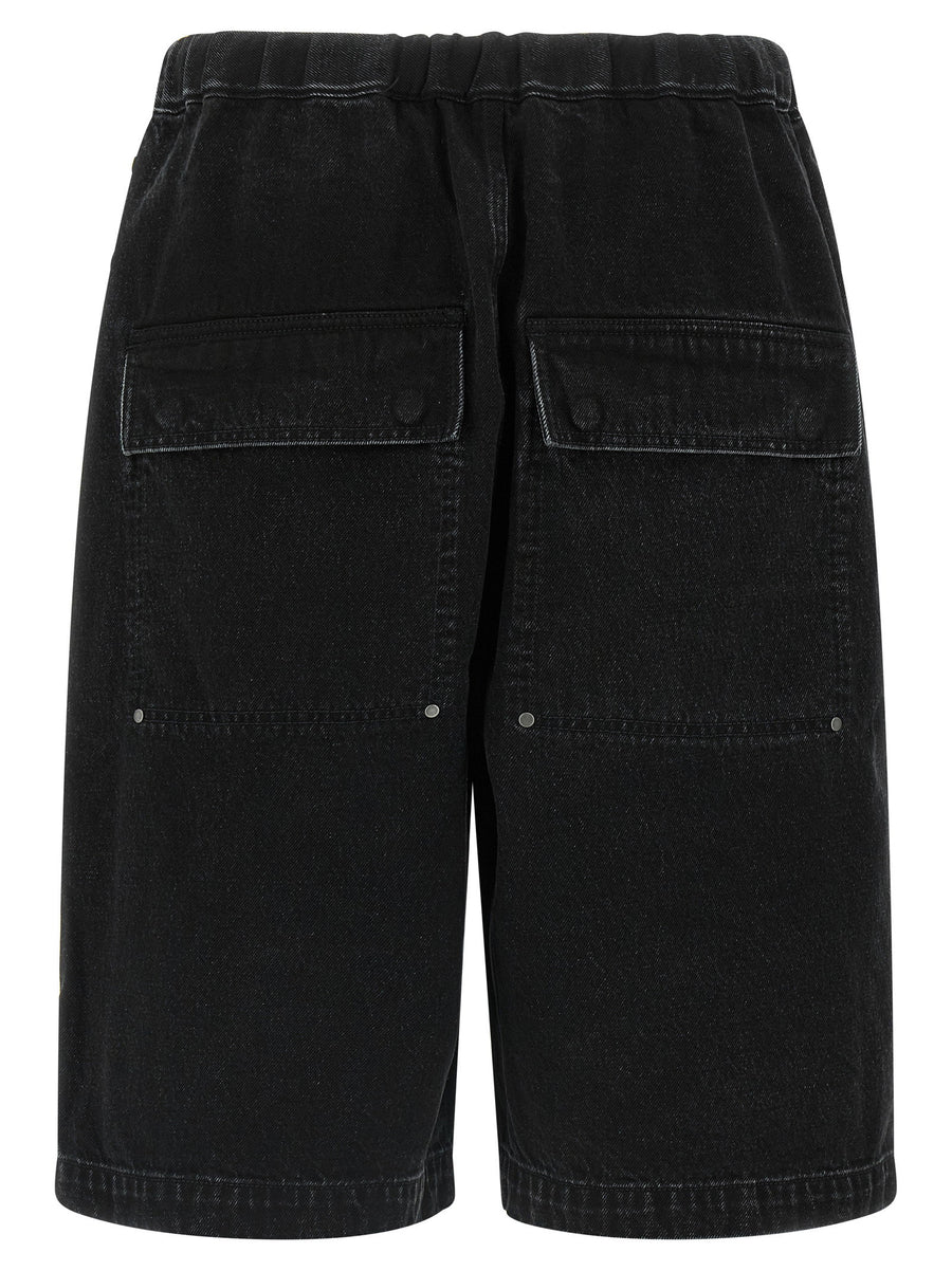 Entire Studios Spar Bermuda Shorts For Men GarmentDyed Cotton Denim With Drawstring Waist And Trompe Loeil