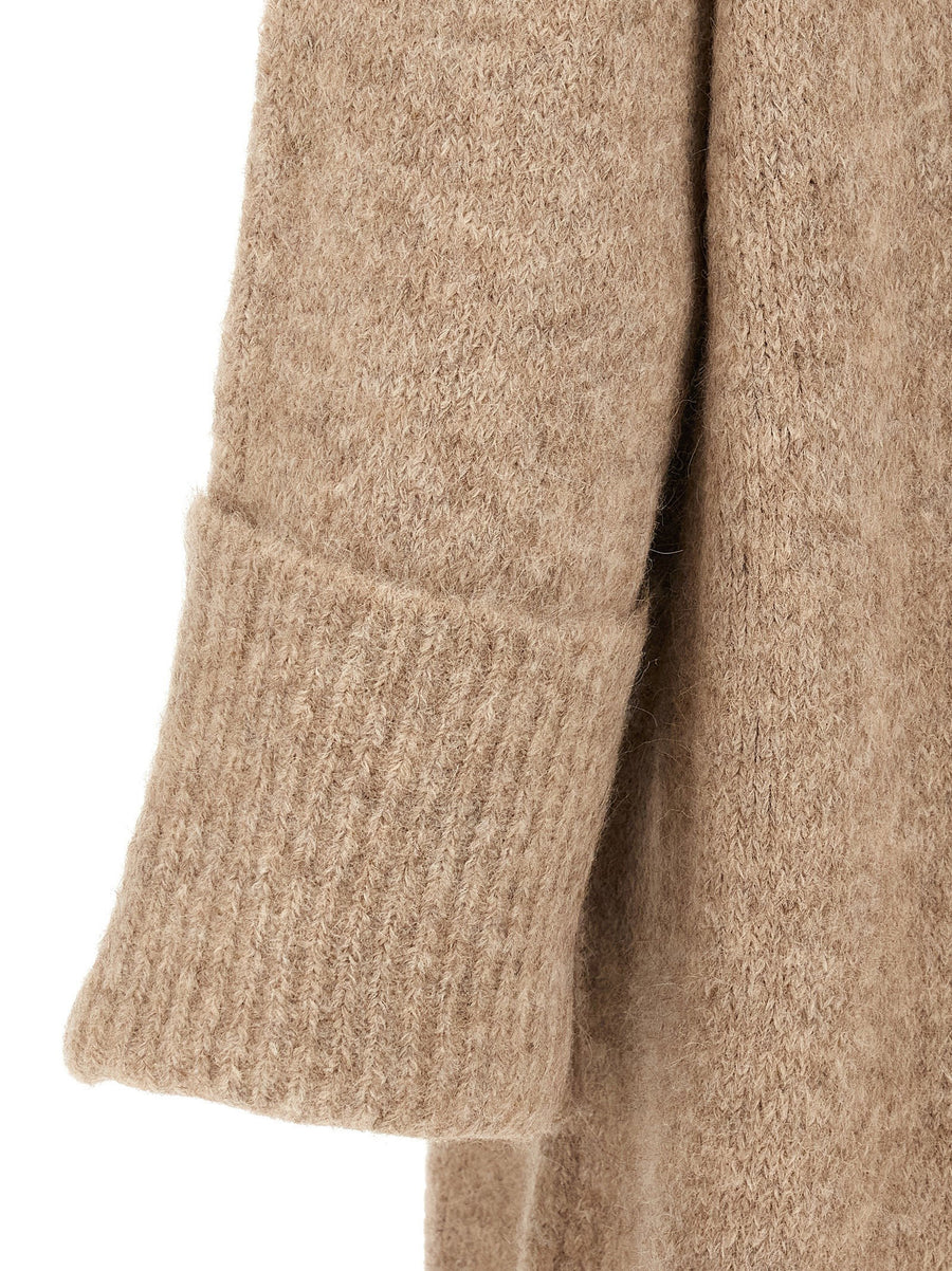 Beige Alpaca Knit Midi Dress Manhattan by Entire Studios for Women Warm Texture and Modern Silhouette