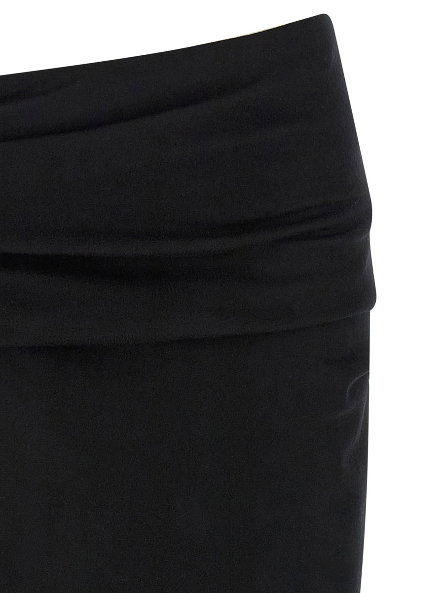 Entire Studios Black Stretch Wool Midi Skirt With Draping And Side Zip