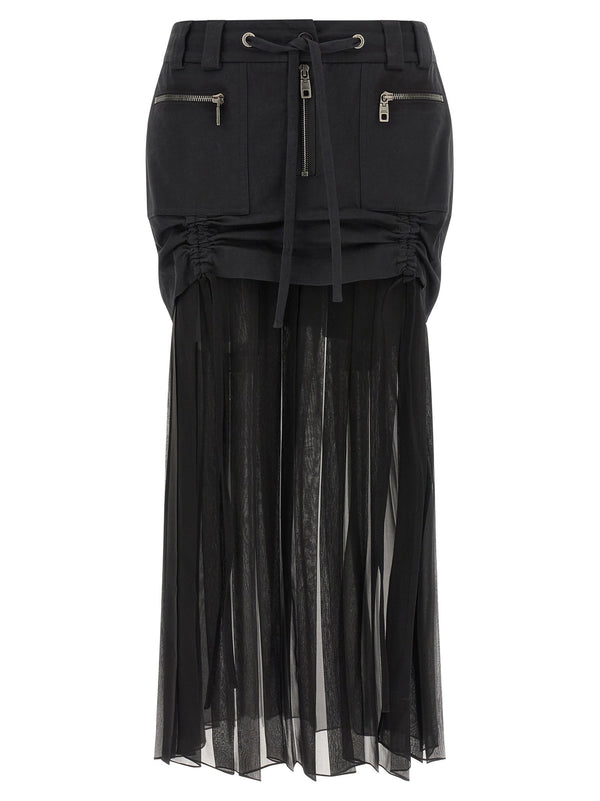 Dolce & Gabbana Twill And Chiffon Skirt